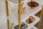 Nordure Estantería Blanco y Dorado 90x180x33.5 cm